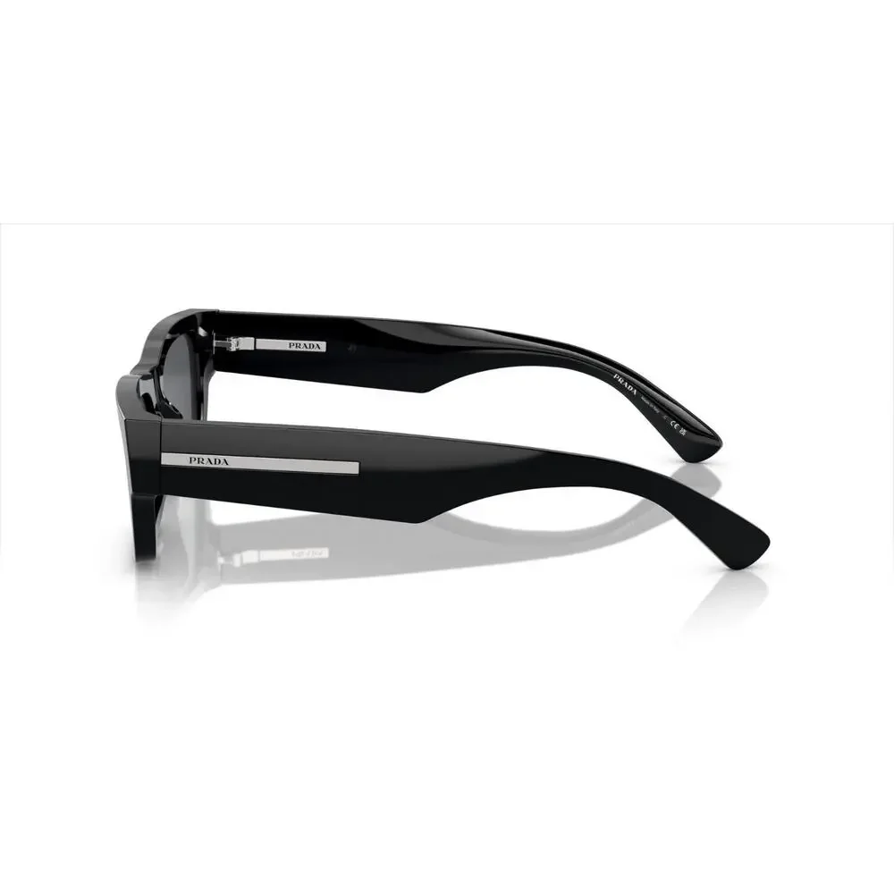 Pre Owned PRADA PR A03SF Low Bridge Fit Sunglasses Black with Grey Glass Lenses